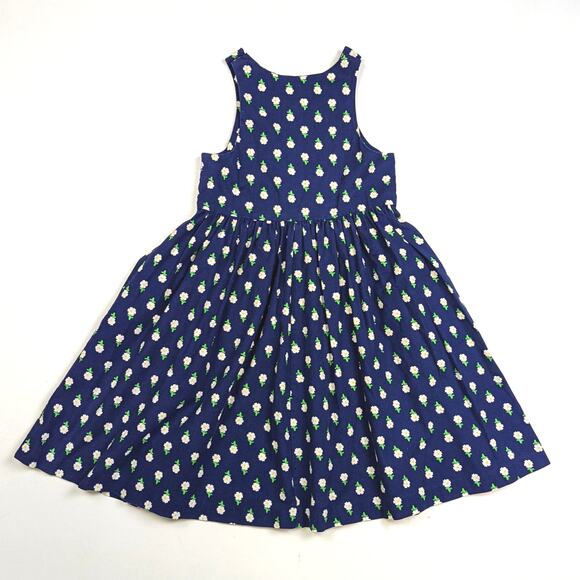 Vintage Hartstrings Dress Girls Sz 6 Navy Floral Sundress Y2K Party Casual - Picture 3 of 4